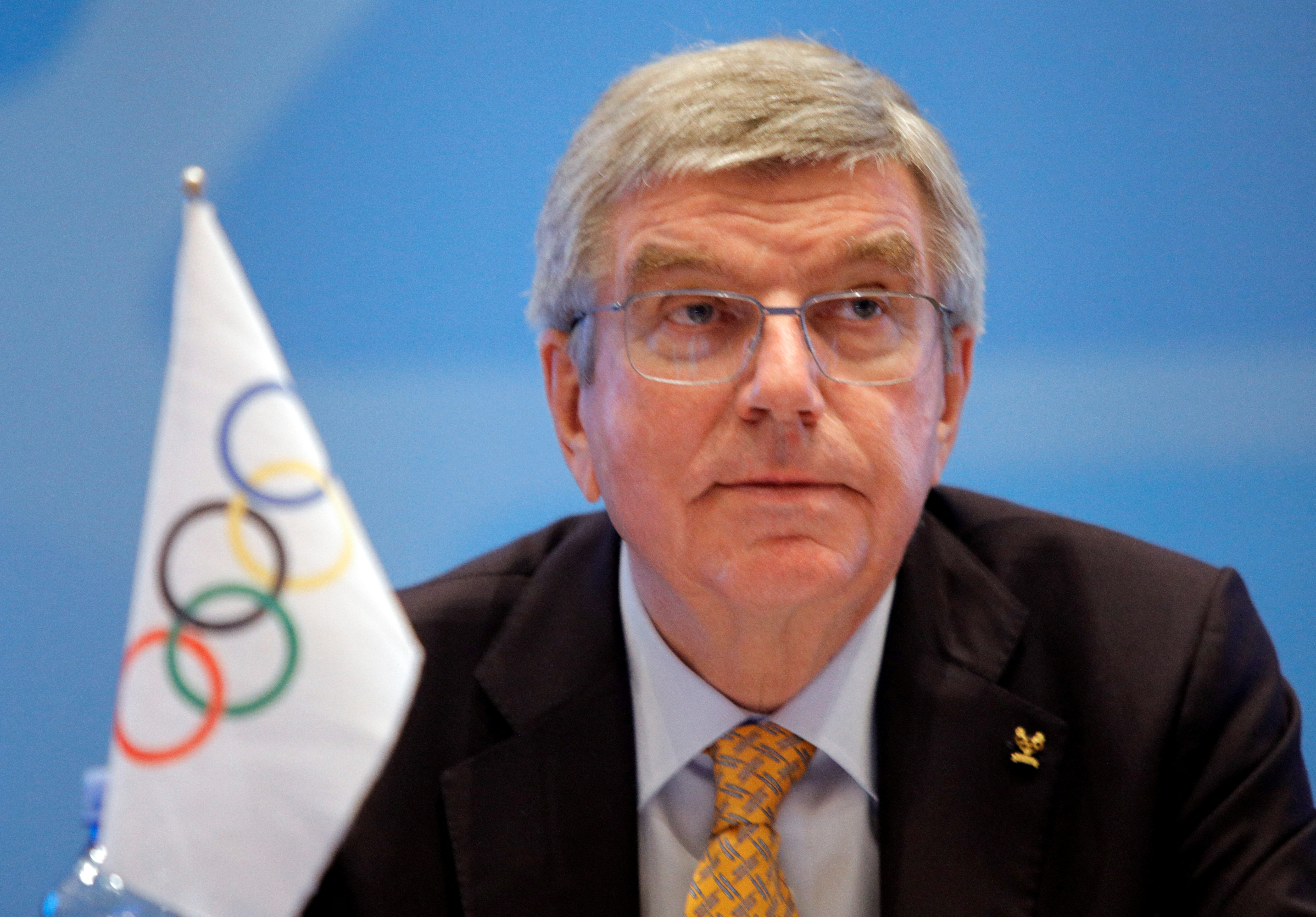 President of the International Olympic Committee Thomas Bach attends the 51st General Assembly in Skopje, North Macedonia, June 10, 2022. REUTERS/Ognen Teofilovski