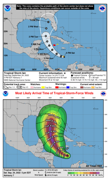 Hurricane Ian Weather Report - NHC 09.24.22 5:00PM EDT