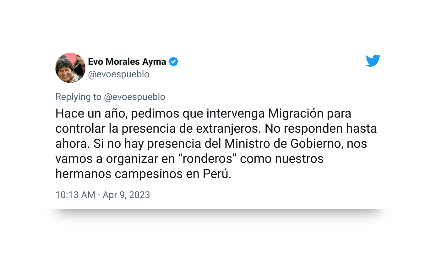 Los tuits de Evo Morales