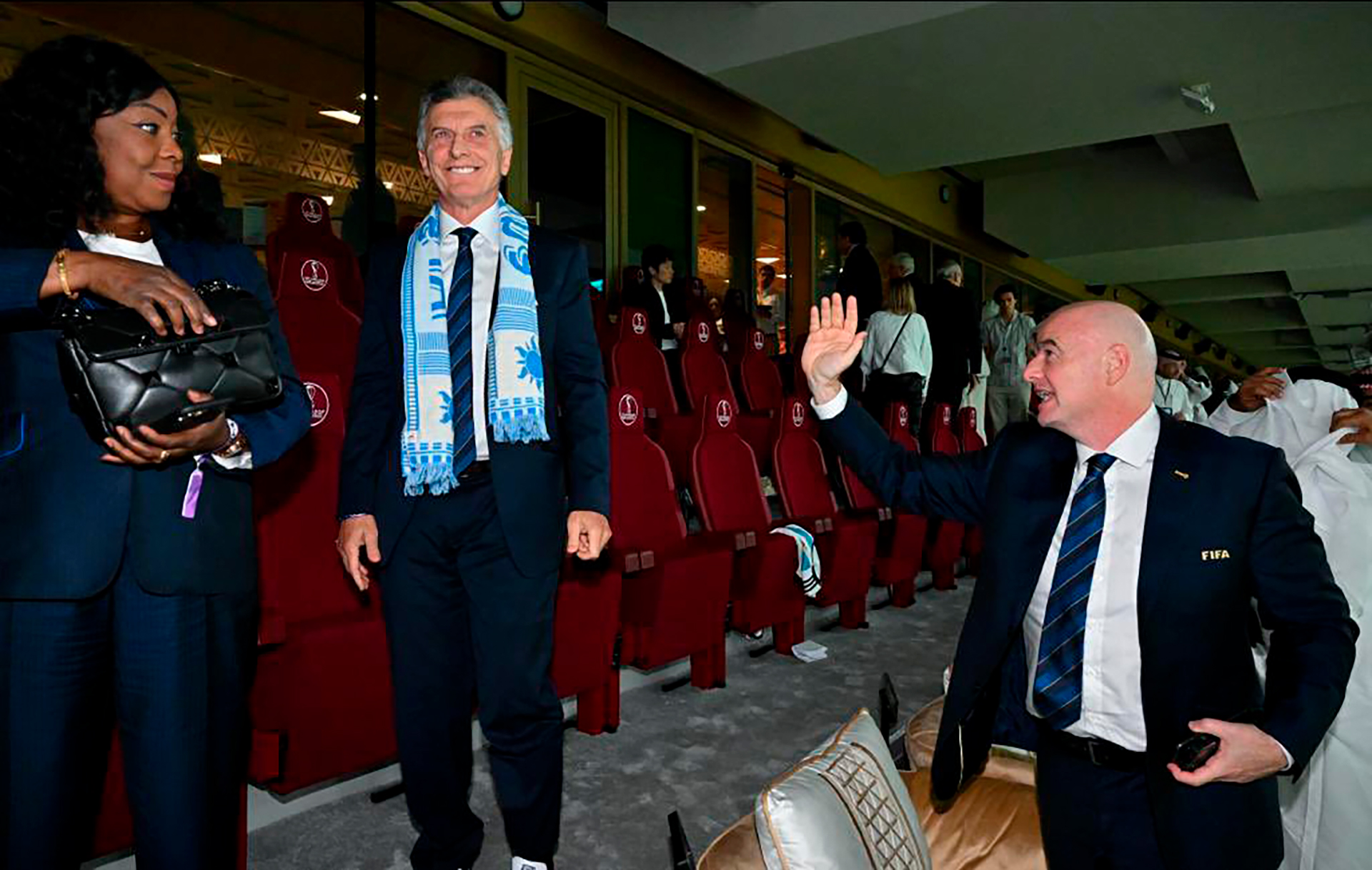 Mauricio Macri y el presidente de la FIFA, Gianni Infantino, en Qatar