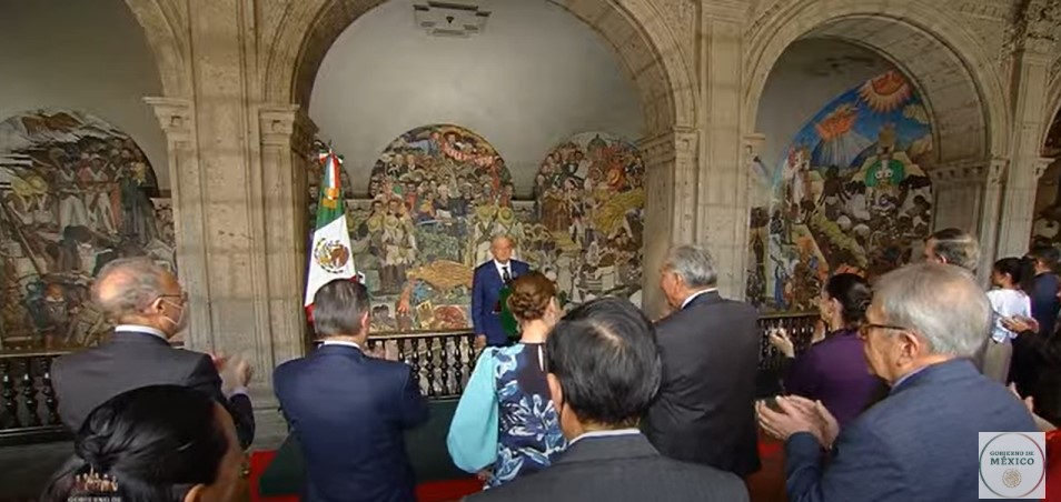 AMLO ofreció su discurso desde Palacio Nacional (Foto: YouTube/Gobierno de México)