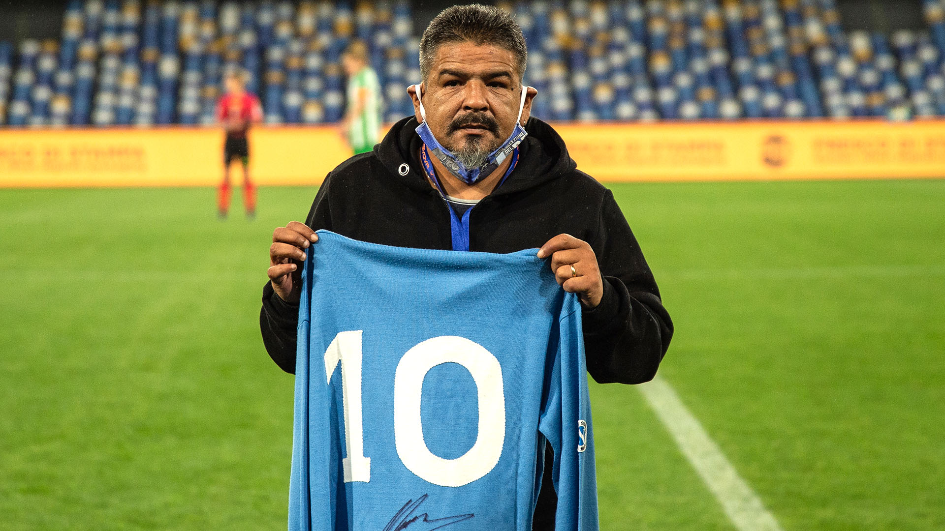 NAPLES, ITALY - MAY 24: In this image released on June the 2nd, soccer coach Hugo Maradona brother of Diego during the match honoring soccer player Diego Armando Maradona on May 24, 2021 in Naples, Italy. (Photo by Ivan Romano/Getty Images)