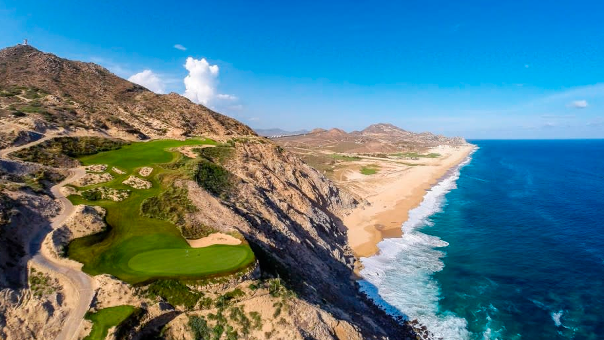 La cancha de golf que mira al mar en Los Cabos, México