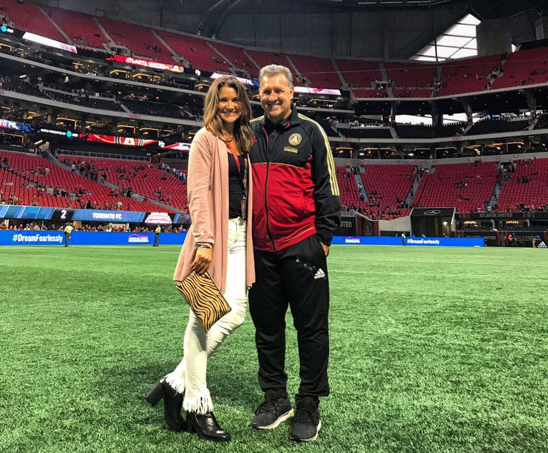 Noel Martino junto a su padre en su época de DT en el Atlanta United (@mnmartino)