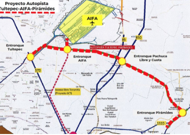 En los Proyectos Autorizados se encuentra también la carretera que conecta al AIFA con las autopistas Ecatepec – Pirámides, la México –Pachuca y el Circuito Exterior Mexiquense. (Fondo Nacional de Infraestructura)