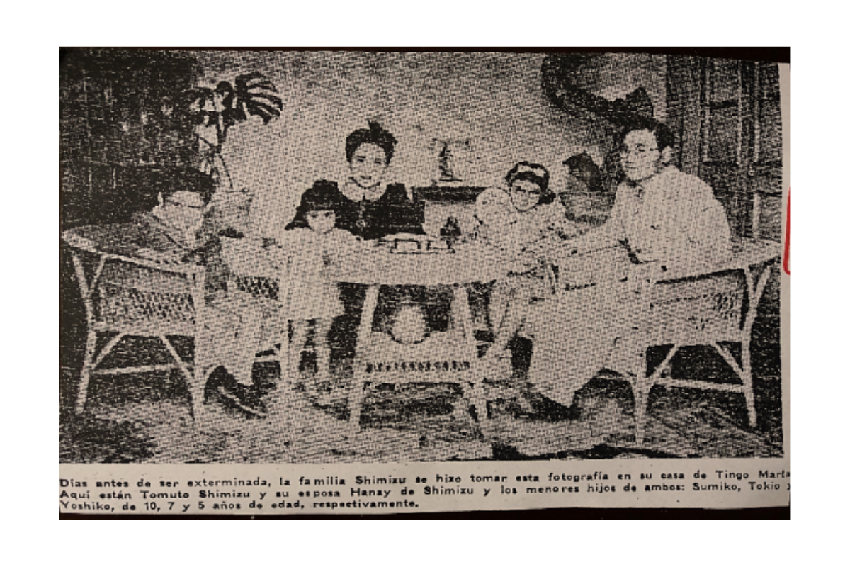Familia japonesa asesinada: Tamoto Shimizu, Hanai de Shimizu y sus tres hijos. (GEC Archivo Histórico)