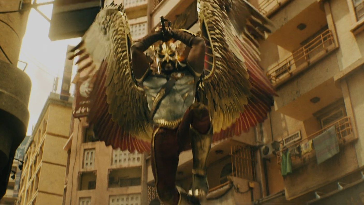 Hawkman (Aldis Hodge) hizo su aparición y parece ser que ni él puede vencer a Black Adam. (Warner Bros.)