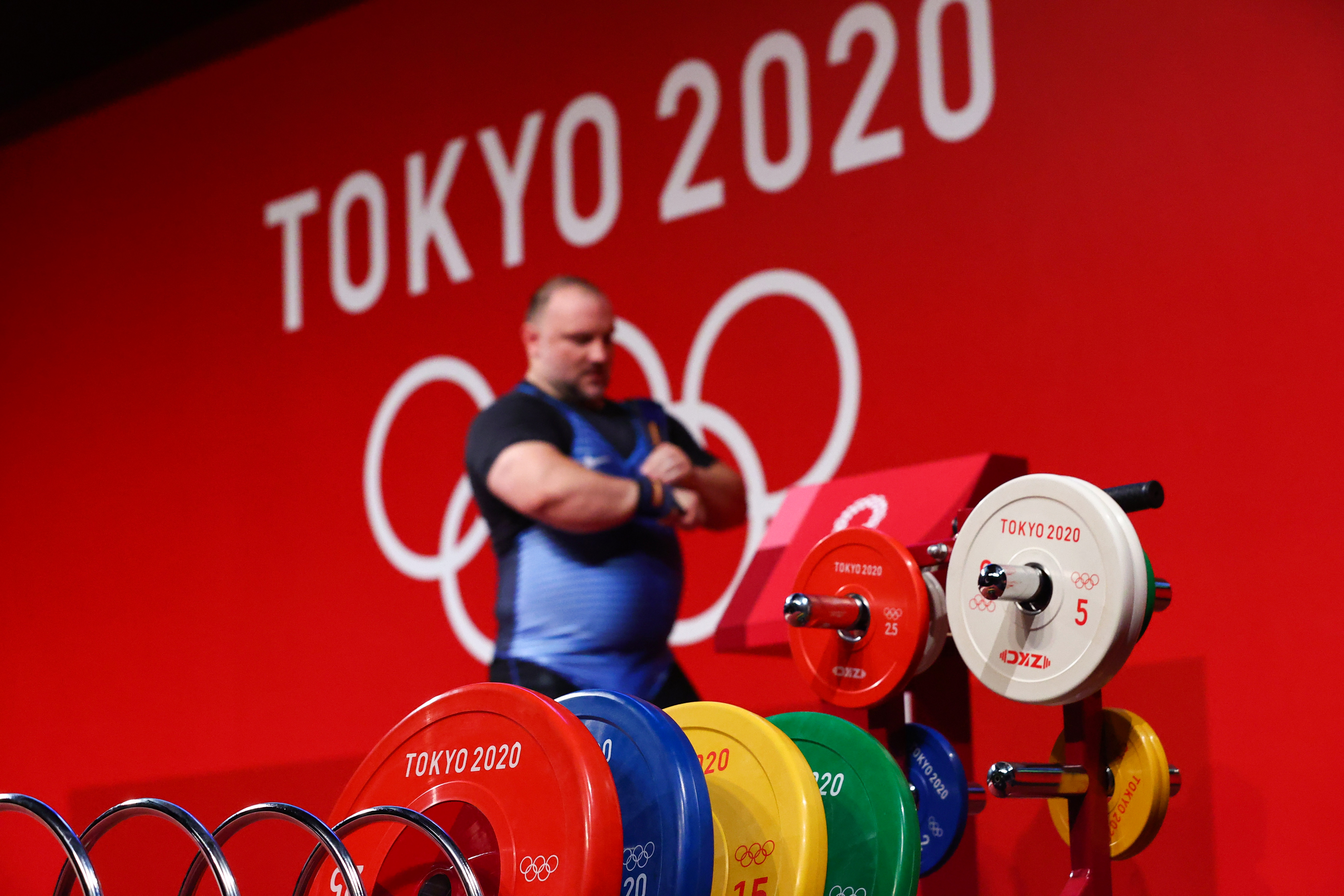 Tokyo 2020 Olympics - Weightlifting - Men's +109kg - Group A - Tokyo International Forum, Tokyo, Japan - August 4, 2021. Jiri Orsag of Czech Republic prepares for a lift. REUTERS/Edgard Garrido