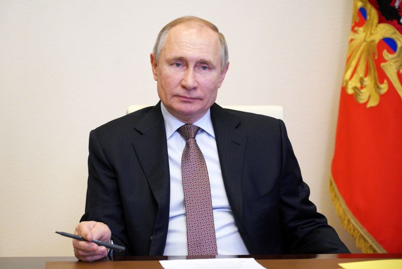 El presidente ruso, Vladímir Putin en la residencia estatal de Novo-Ogaryovo, a las afueras de Moscú, Rusia 31 de marzo de 2021. REUTERS/Sputnik/Alexei Druzhinin/Kremlin