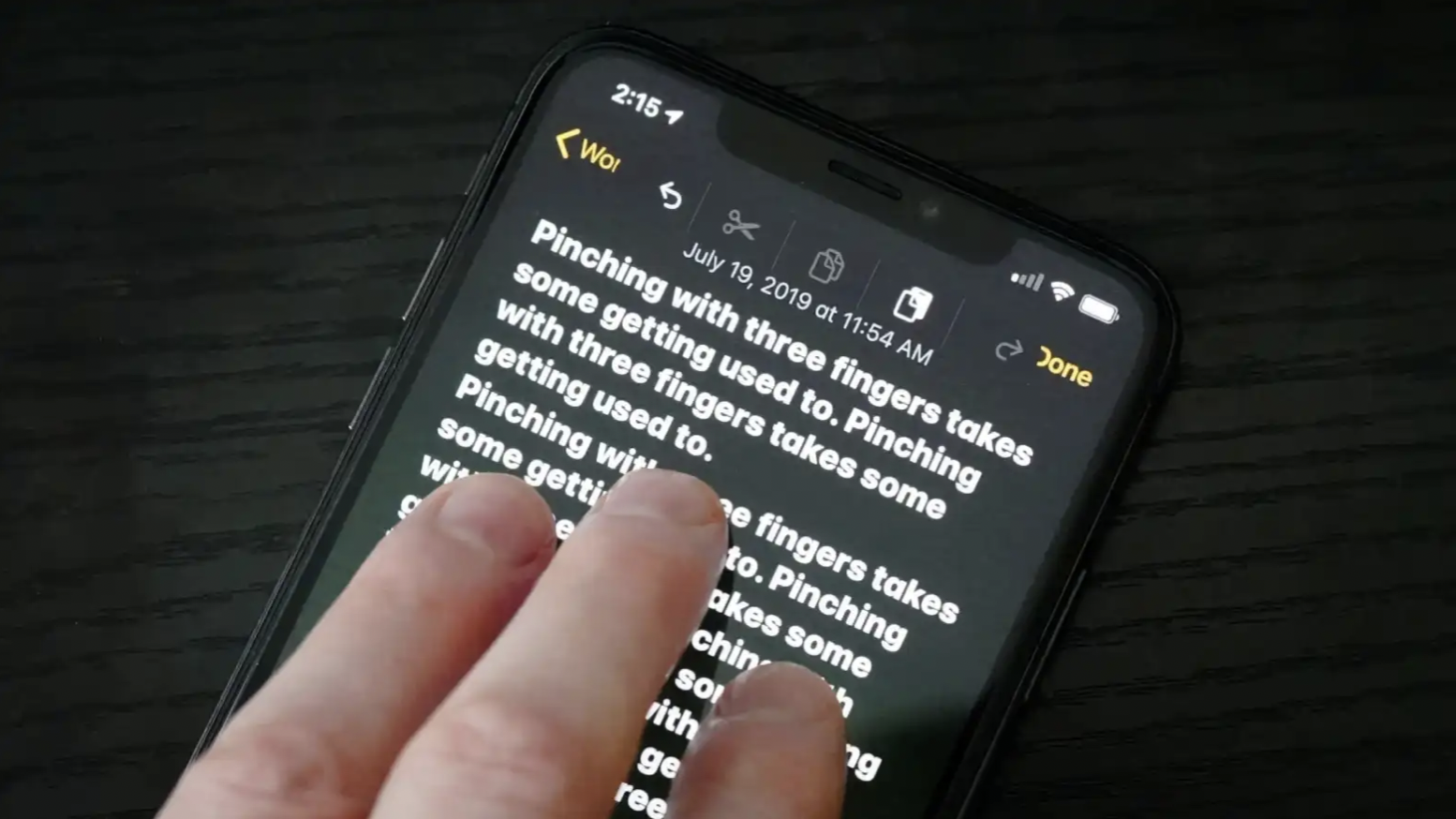 Deslizar dedo en iPhone para rehacer o deshacer un texto. (foto: cuba.eseuro.com)