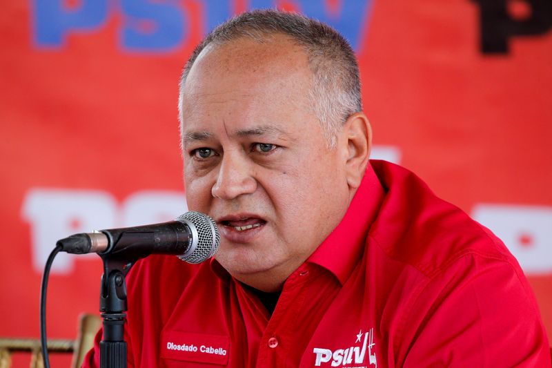 File photo.  The deputy of the National Assembly and vice president of the United Socialist Party of Venezuela (PSUV) Diosdado Cabello, speaks during a press conference in Caracas, Venezuela, February 14, 2022. REUTERS/Leonardo Fernández Viloria