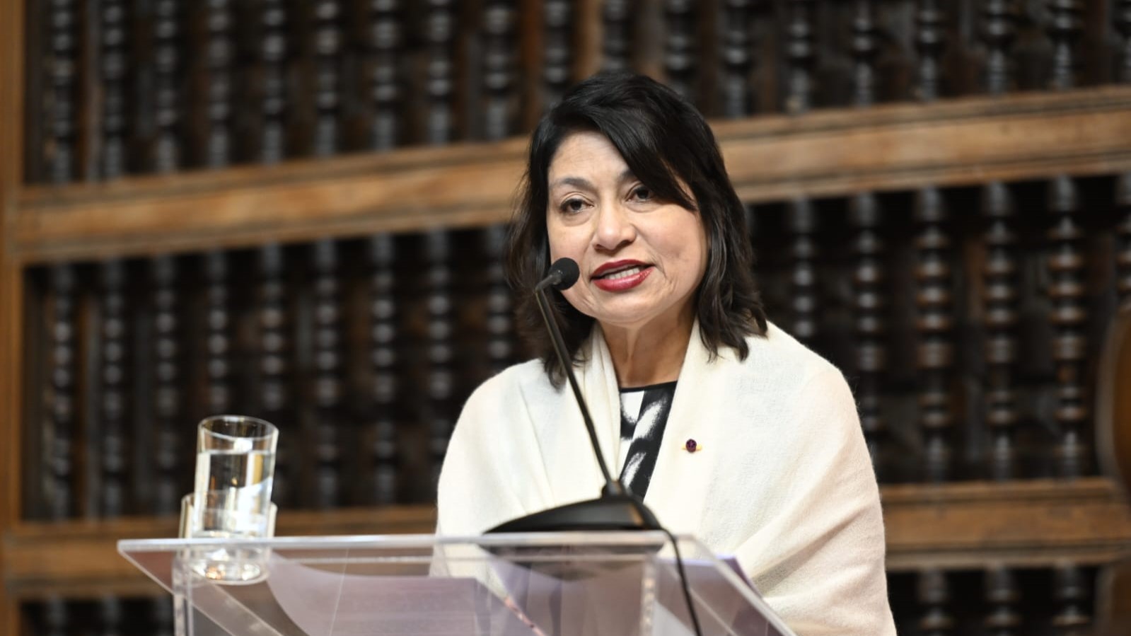 La canciller Ana Cecilia Gervasi habló en nombre del gobierno peruano sobre la presunta intromisión de Colombia en los asuntos del Perú.  
Foto: @CancilleriaPeru