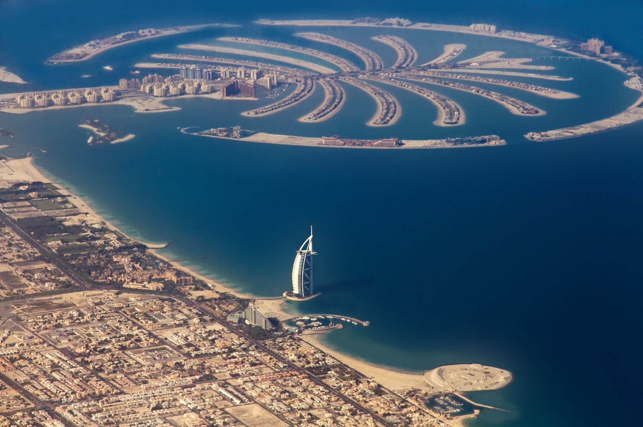 La isla artificial Palm Jumeirah en Dubai, donde Shuvalov tiene una mansión
