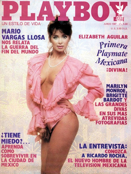 Elizabeth Aguilar hizo una sesión de fotos y visitó la mansión de Hugh Hefner (Foto: Portada Revista Playboy, Junio 1984)