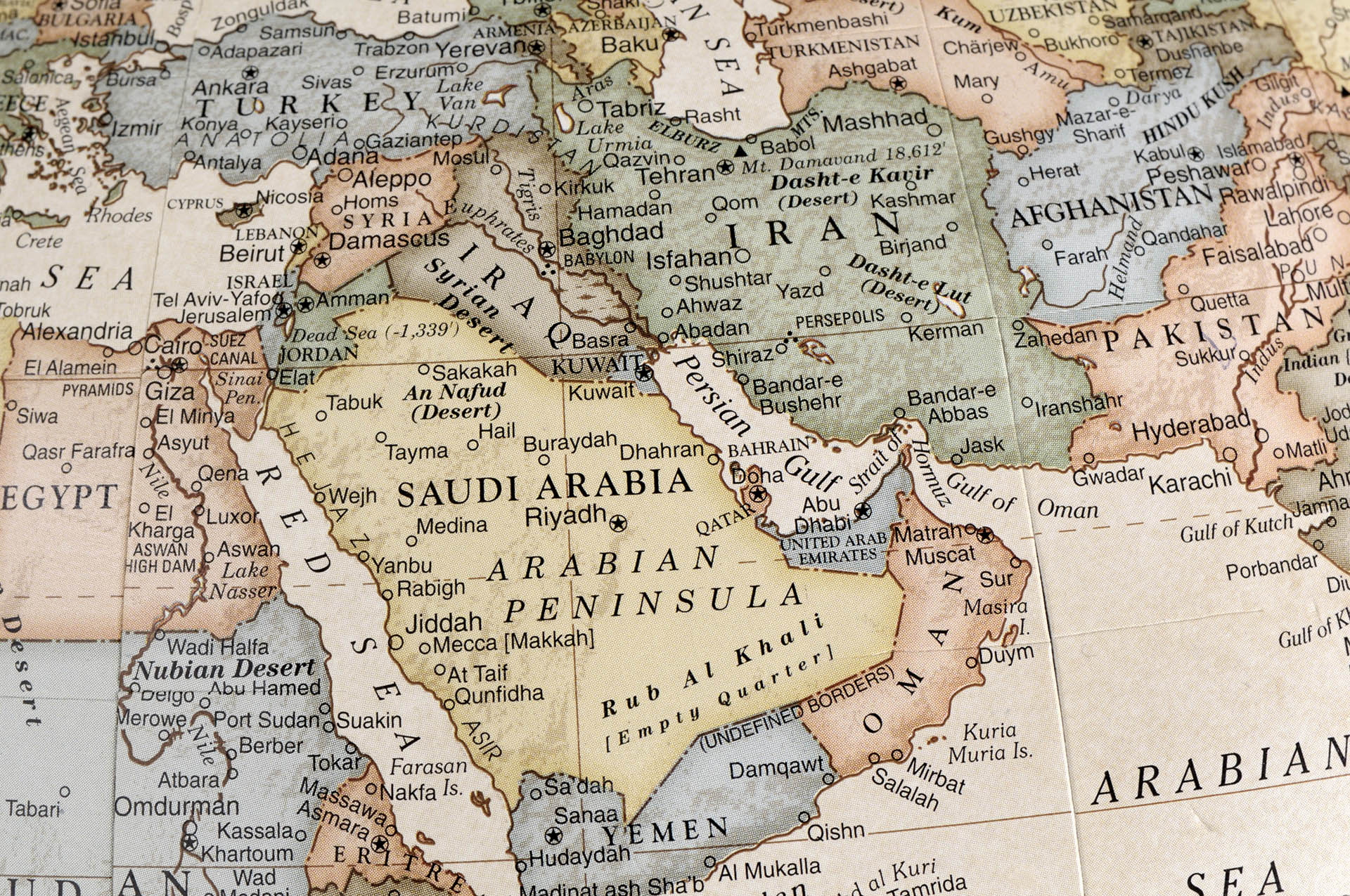Mapa de Medio Oriente. KeithBinns/Getty Images