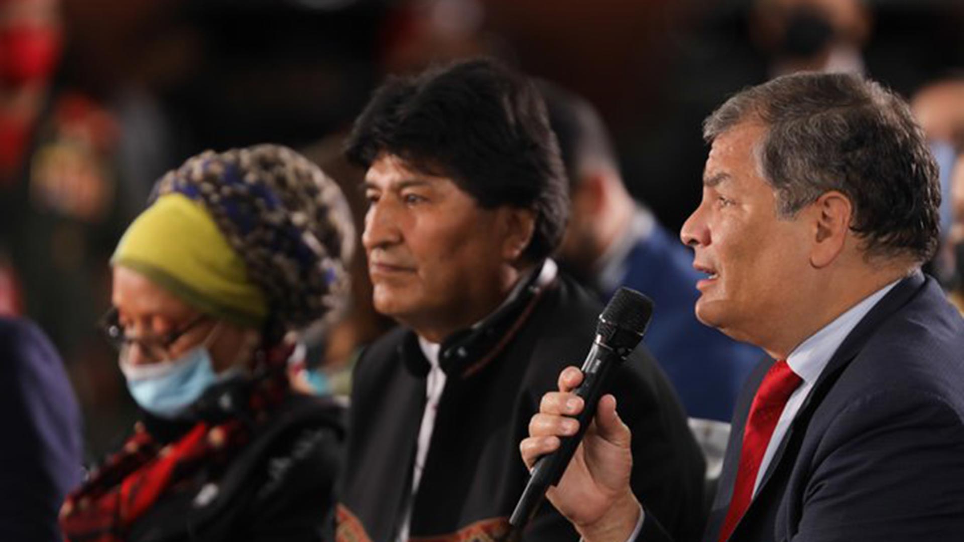 Piedad Córdoba, Evo Morales y Rafael Correa en la Cumbre