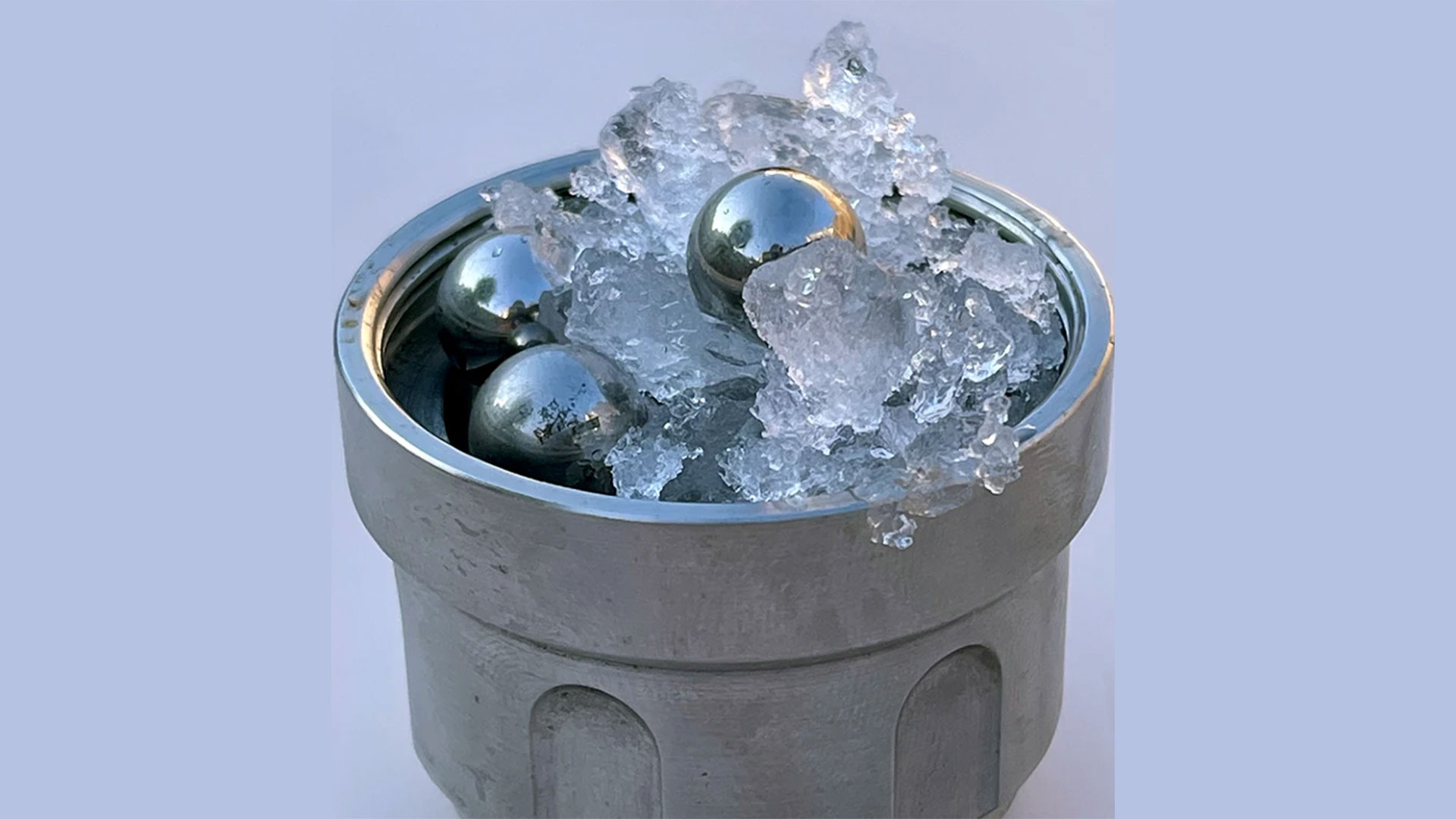 For the find, the team implemented a process using steel balls in a container at about -200 degrees (Credit: University College London)