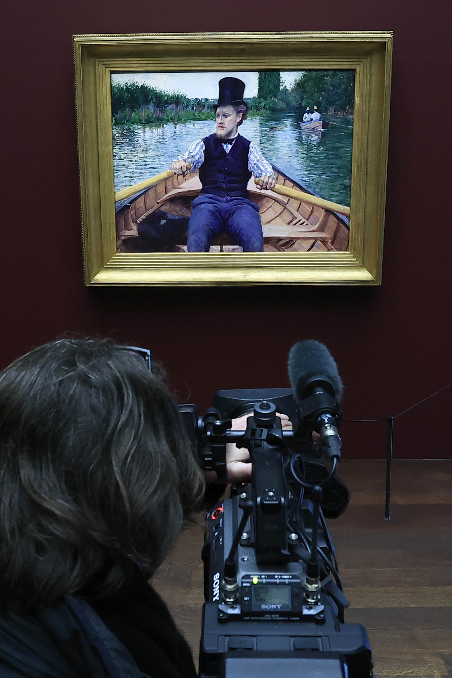 "A Boating Party", de Gustave Caillebotte, exhibida en el Museo D'Orsay este lunes 30 de enero de 2023 (Foto: AP/Aurelien Morissard)