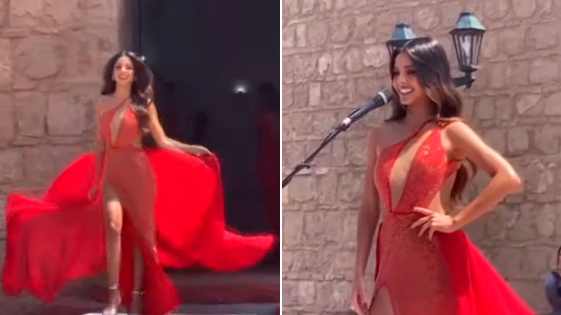 Luciana Fuster desfiló en el Miss Perú.