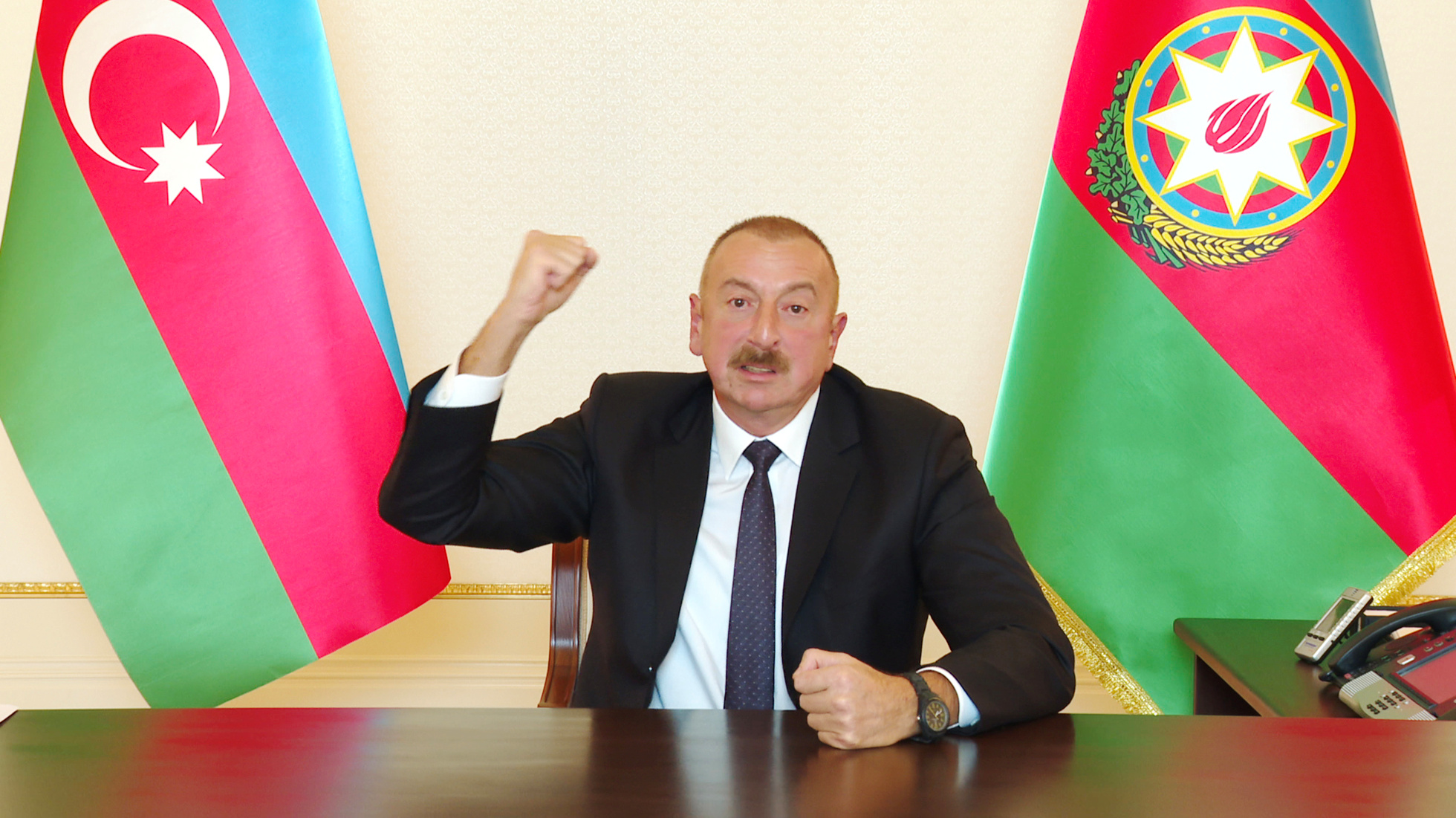 Ilham Aliyev, presidente de Azerbaiyán, exigió la retirada de las tropas de Armenia para poner fin a las hostilidades (Official web-site of President of Azerbaijan/Handout via REUTERS)