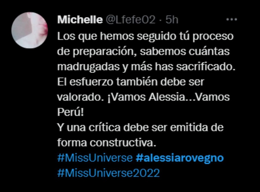 Reacción tras el paso de Alessia Rovegno en MU 2022.