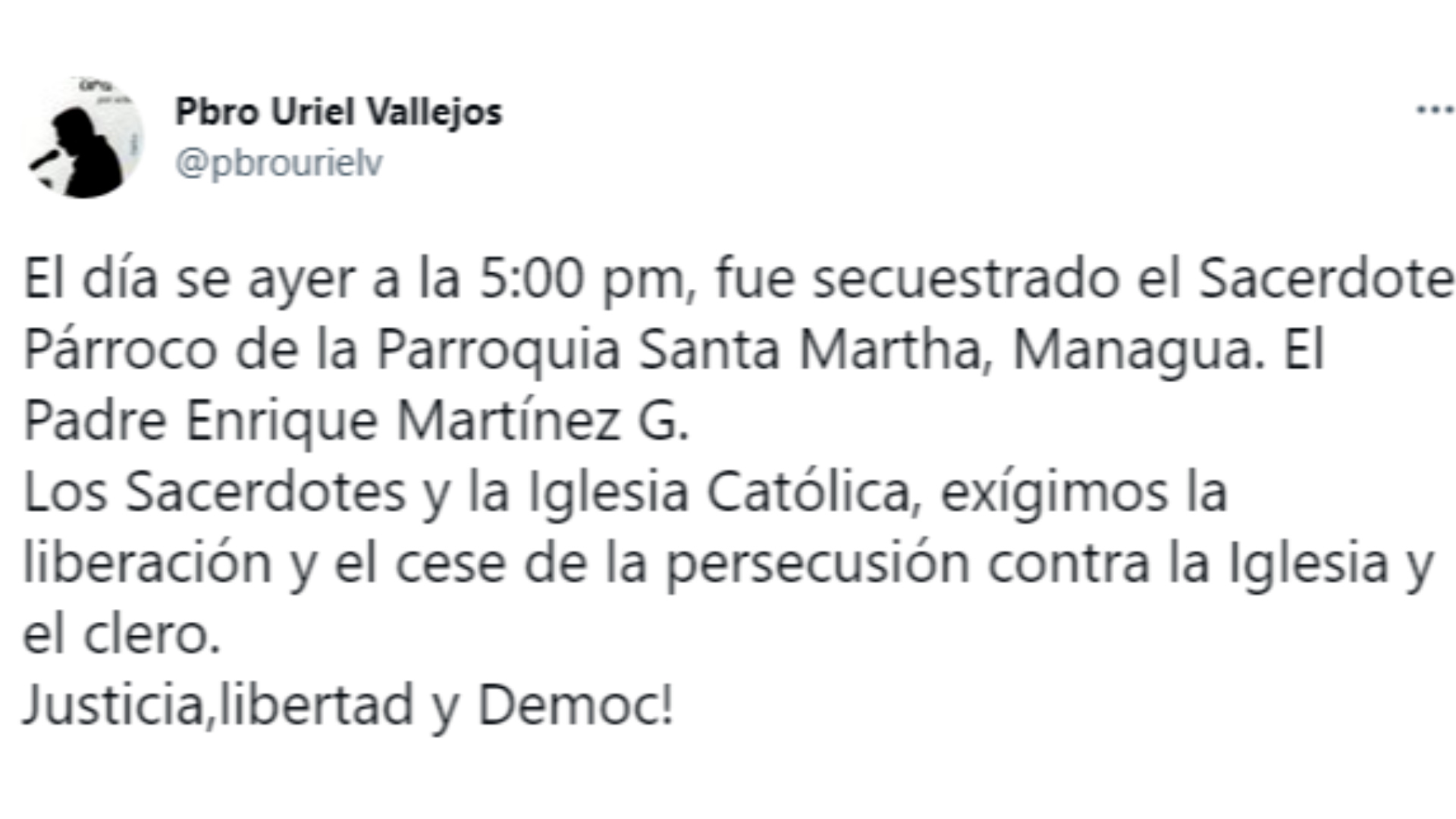 Uriel Vallejos denunció la detención de Enrique Martínez Gamboa