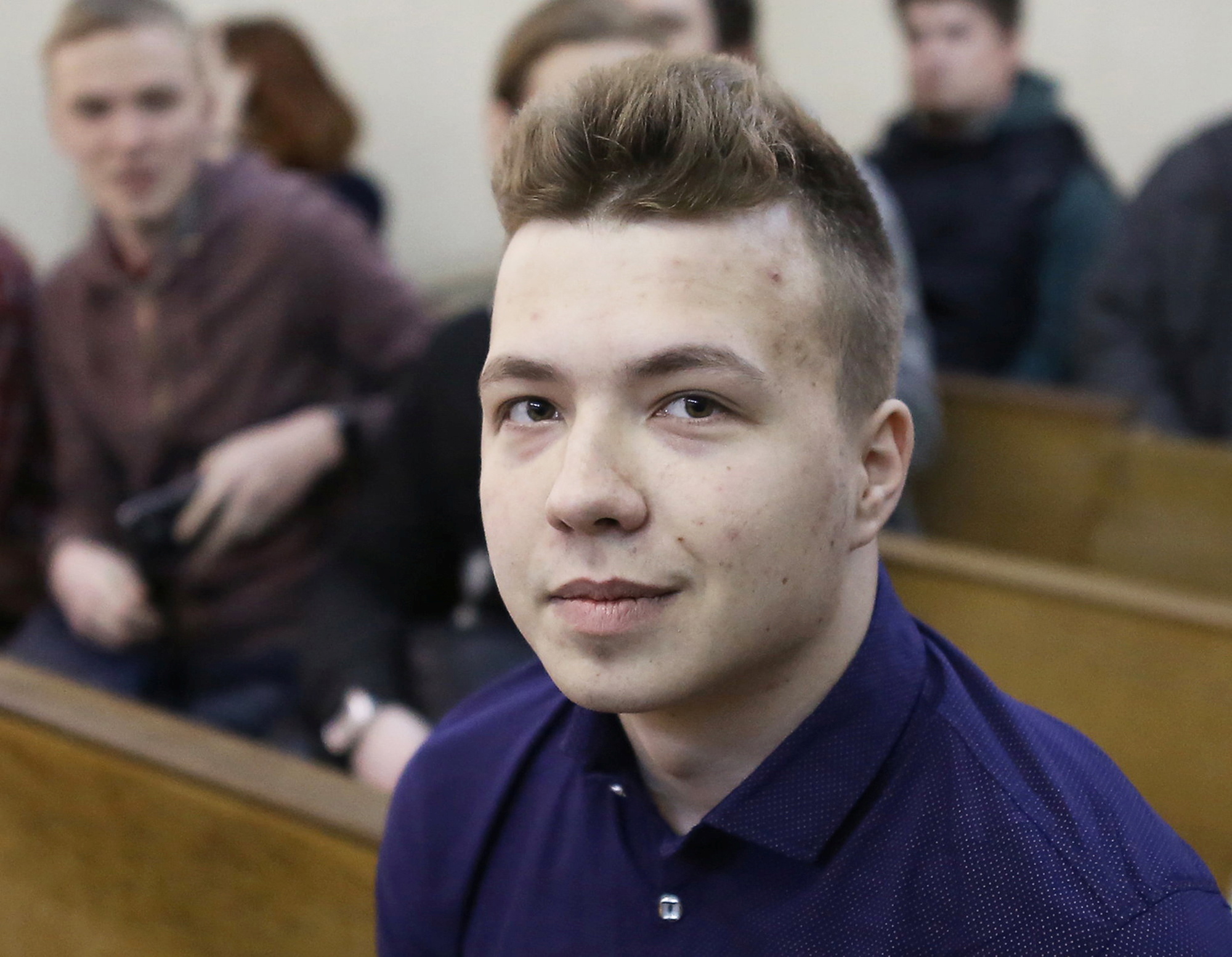 Protasevich, en una audiencia judicial (Reuters)