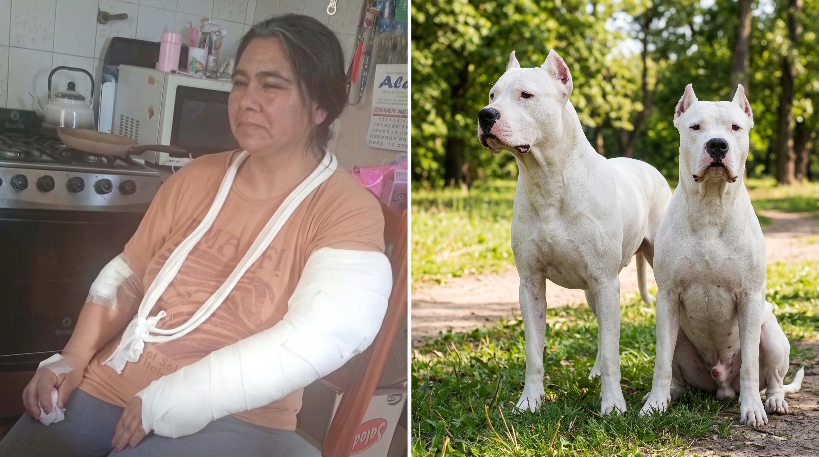 Dram&aacute;tico relato de la mujer que fue atacada por dos dogos en Trelew: "Solo rogaba que no me mataran"