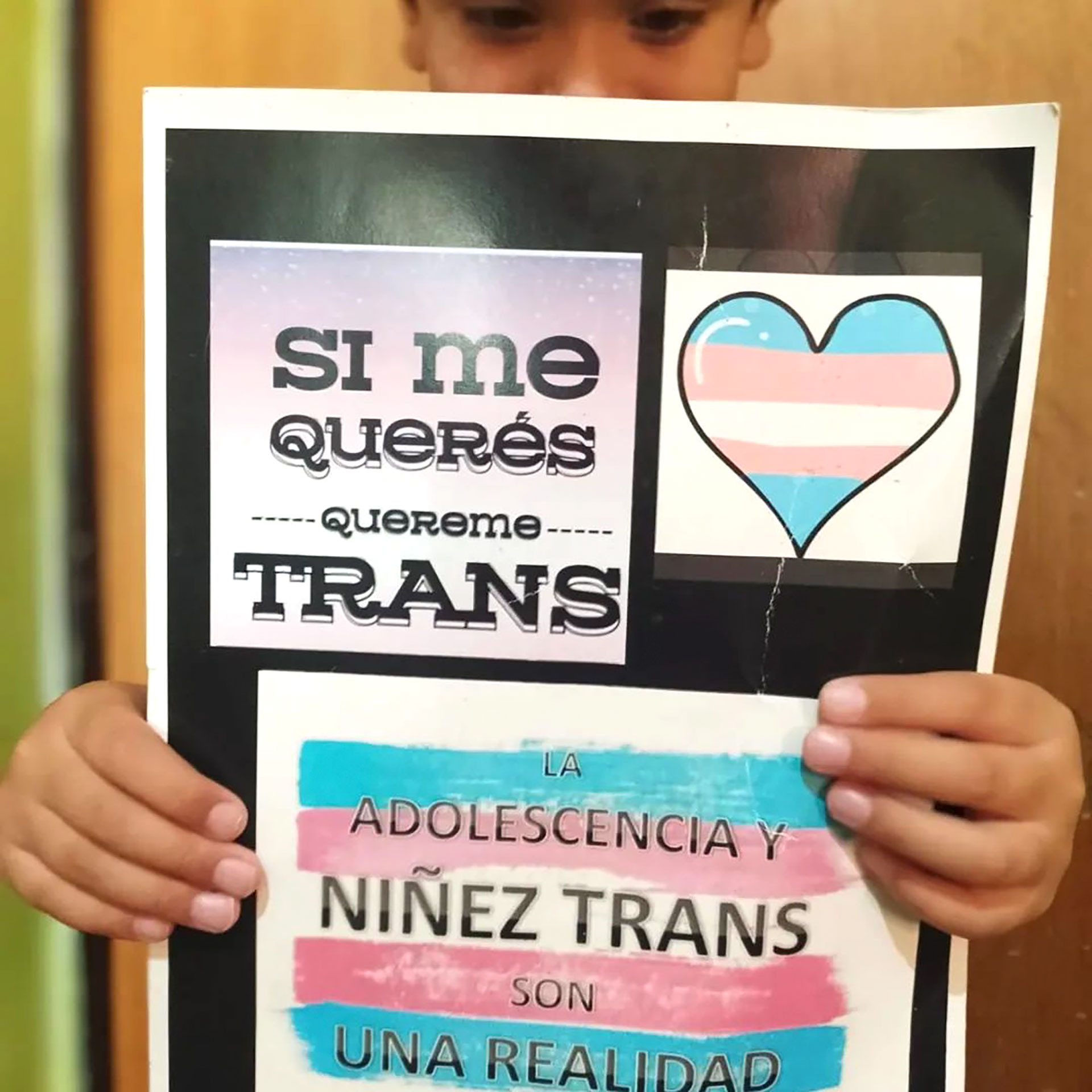 "Si me querés, quereme trans", dice su cartel