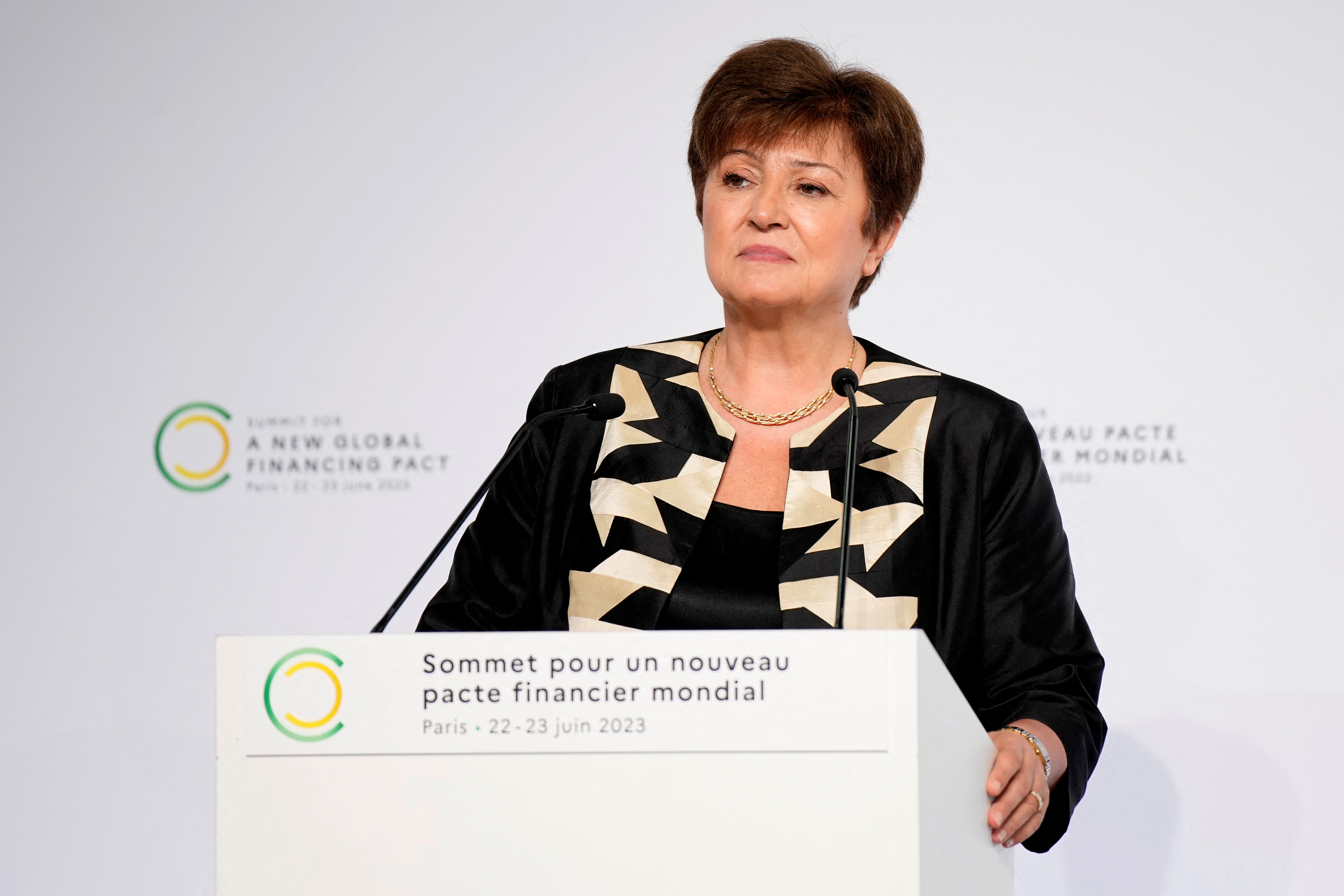 Kristalina Georgieva, directora gerente del Fondo Monetario Internacional (Lewis Joly/vía REUTERS)