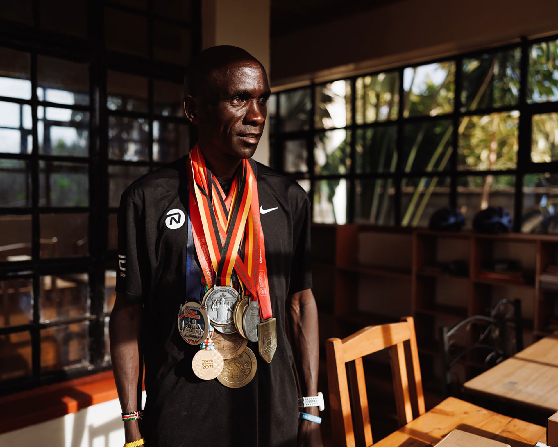Eliud Kipchoge won four Olympic medals in his career and won the Chicago, London, Berlin and Tokyo marathons.