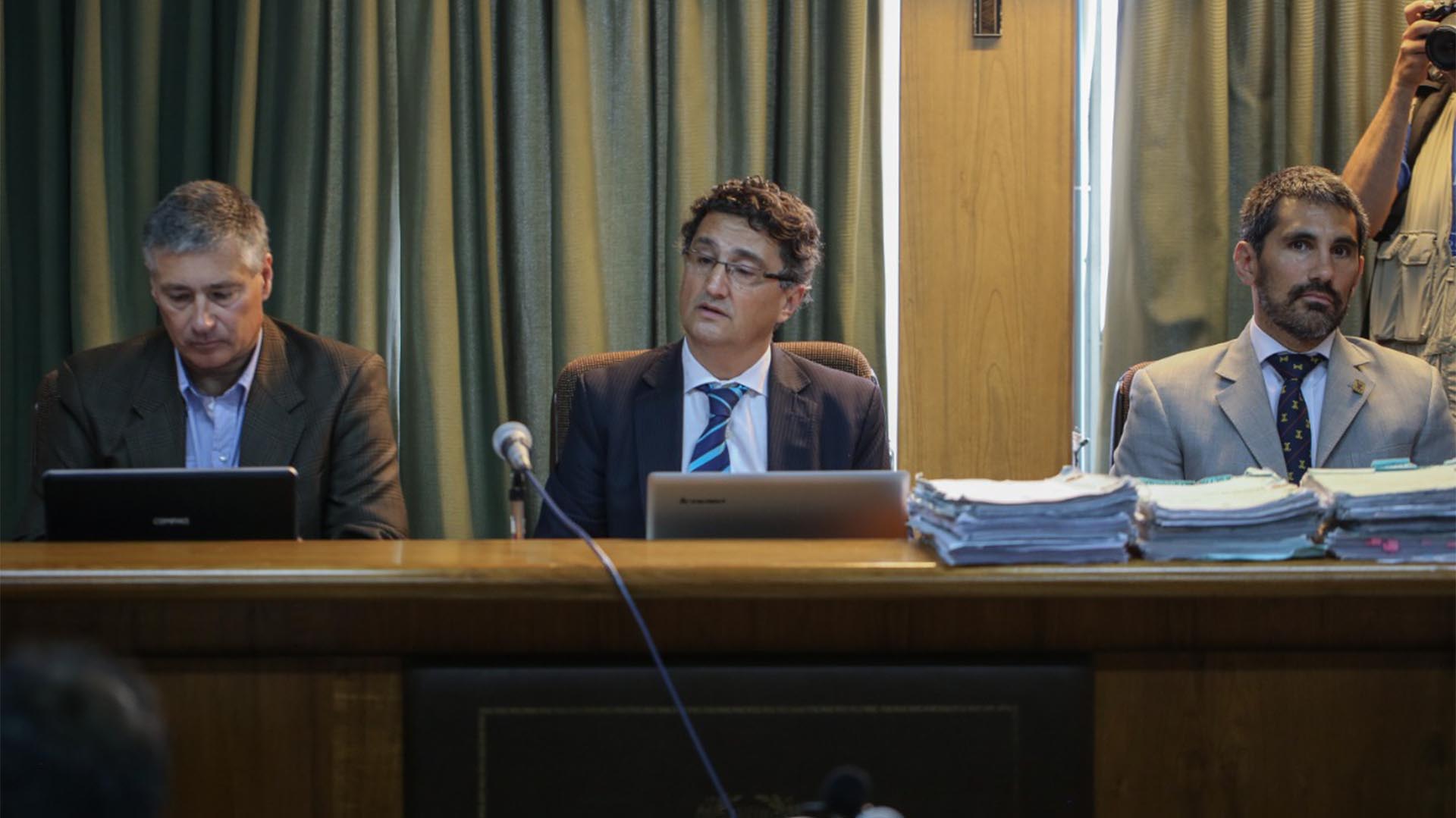 Los jueces del Tribunal Oral 1 de Mar del Plata que sustanciaron el juicio por el caso de Lucía Pérez (Christian Heit)
