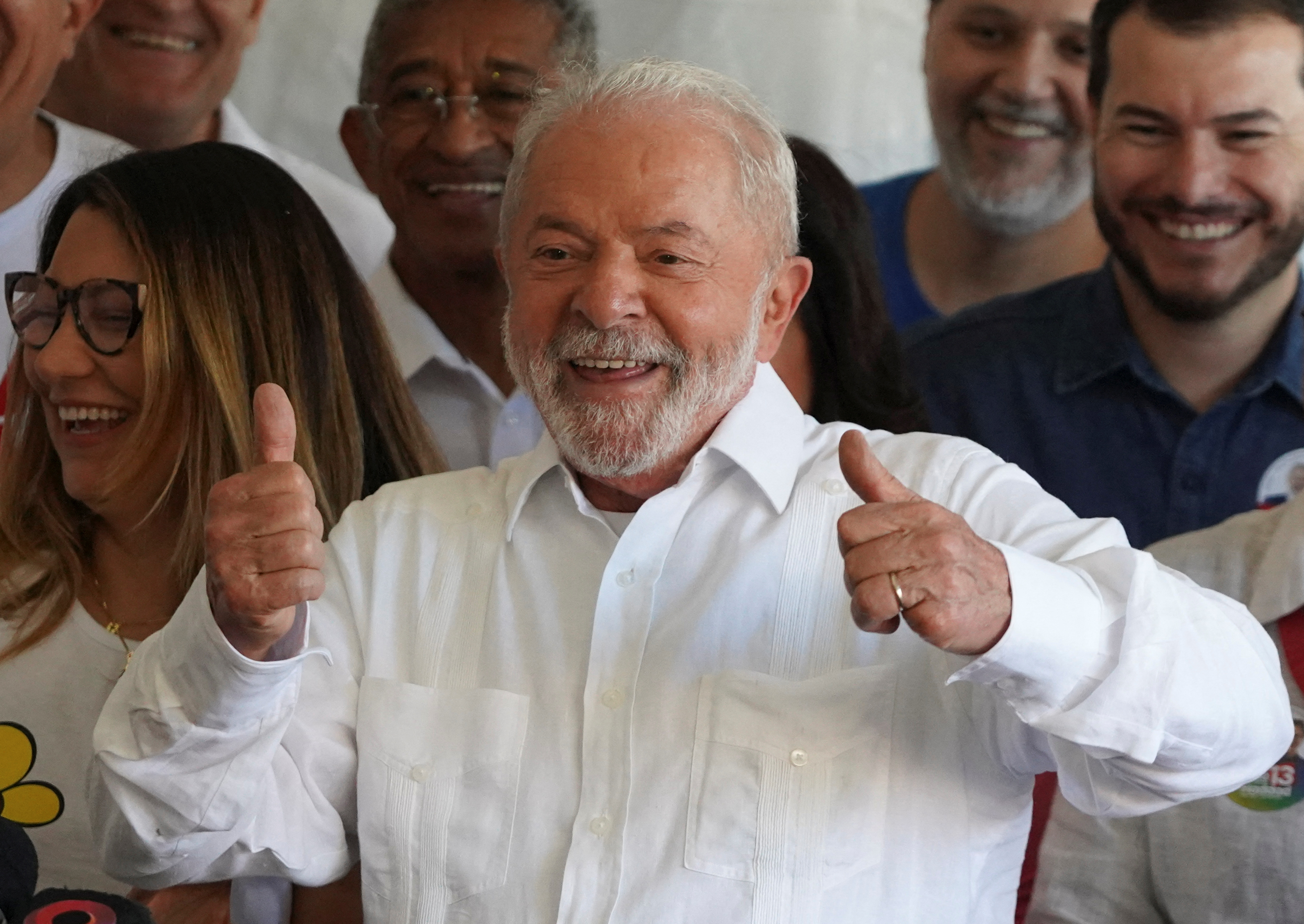 Luiz Inácio Lula da Silva luego de votar en San Pablo (Reuters)