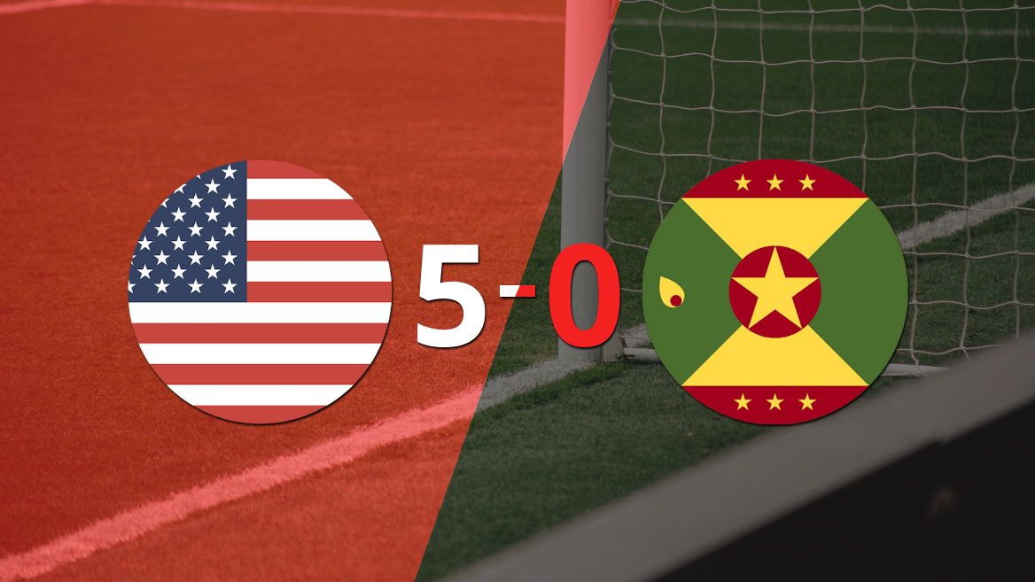 Estados Unidos liquidó en su casa a Granada por 5 a 0