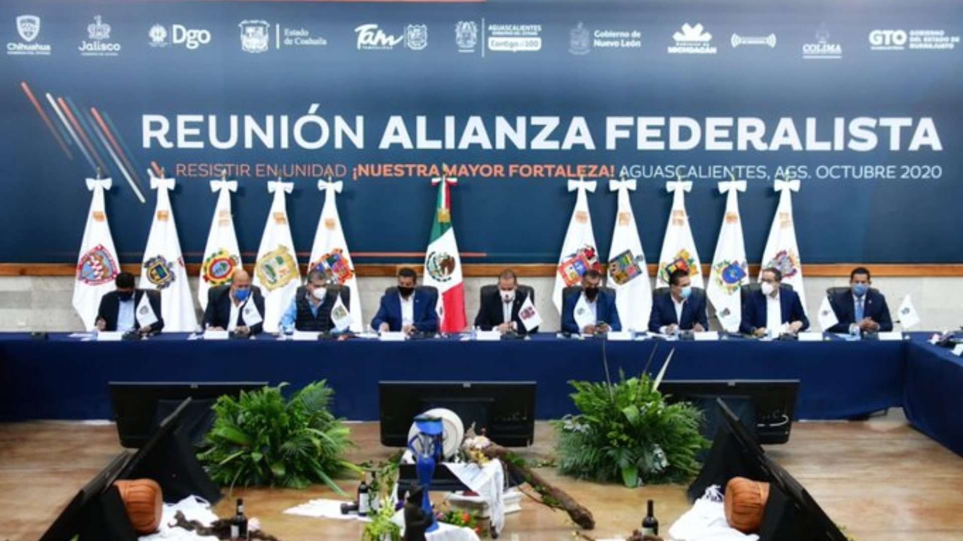 Reunión de la Alianza Federalista contra AMLO (Foto; Twitter / @AFederalista)