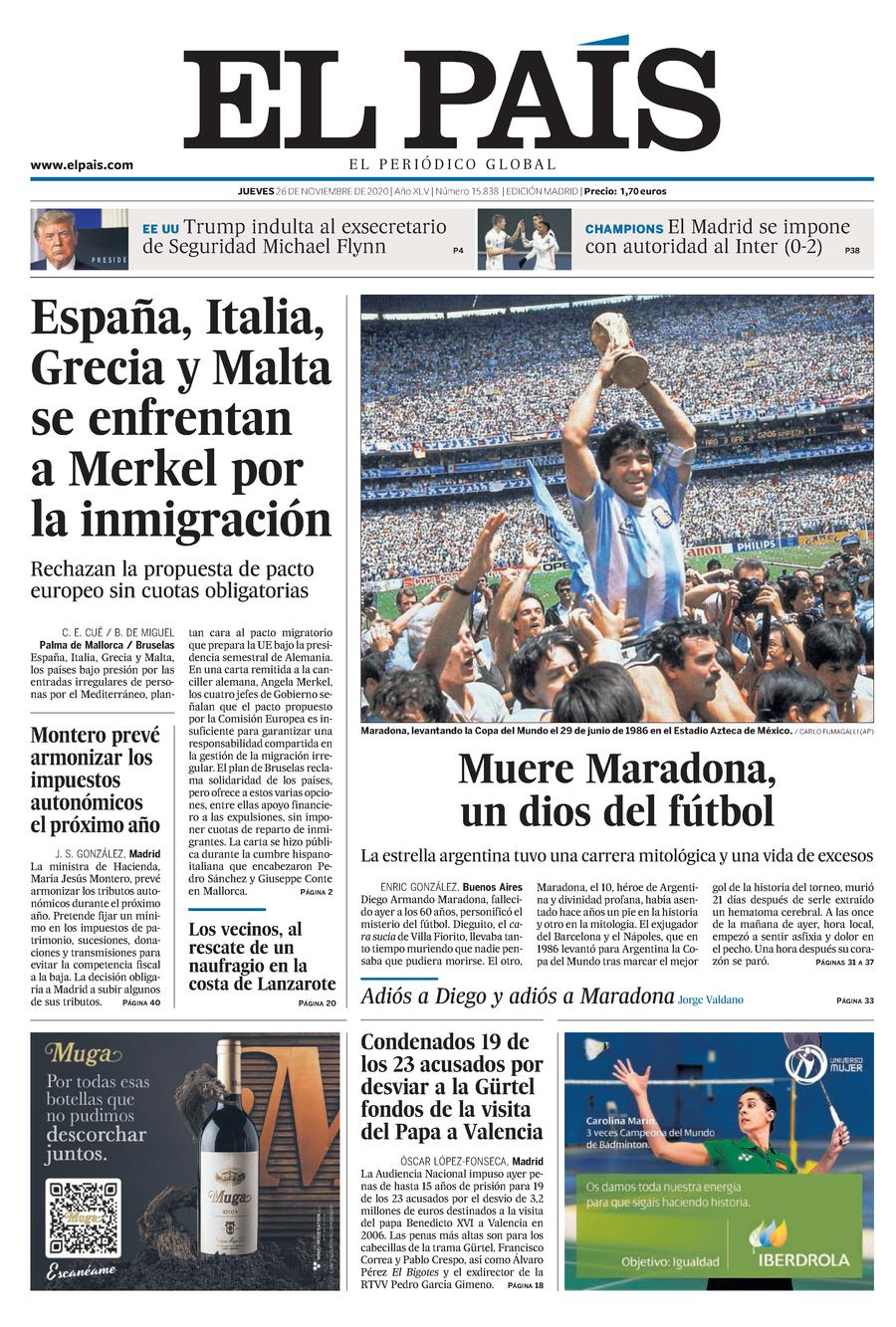 Tapas de diario de Maradona