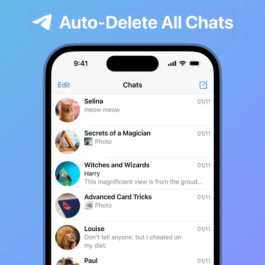 Telegram habilita función de autoeliminar mensajes de chats en la plataforma (Telegram)