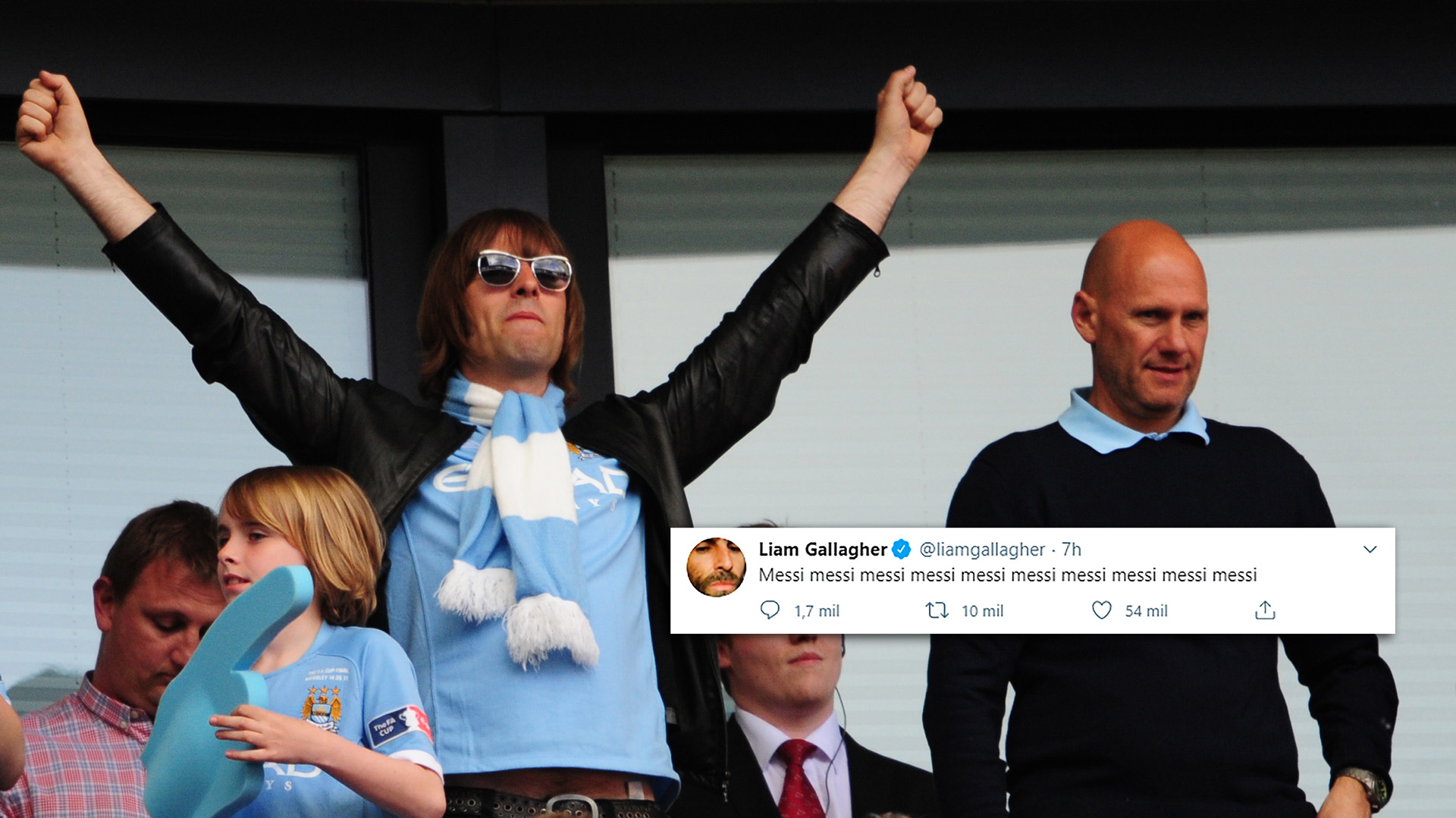 Liam Gallagher quiere a Messi es el Manchester City (Shutterstock)
