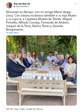 El tuit de Macri sobre el almuerzo en Los Abrojos