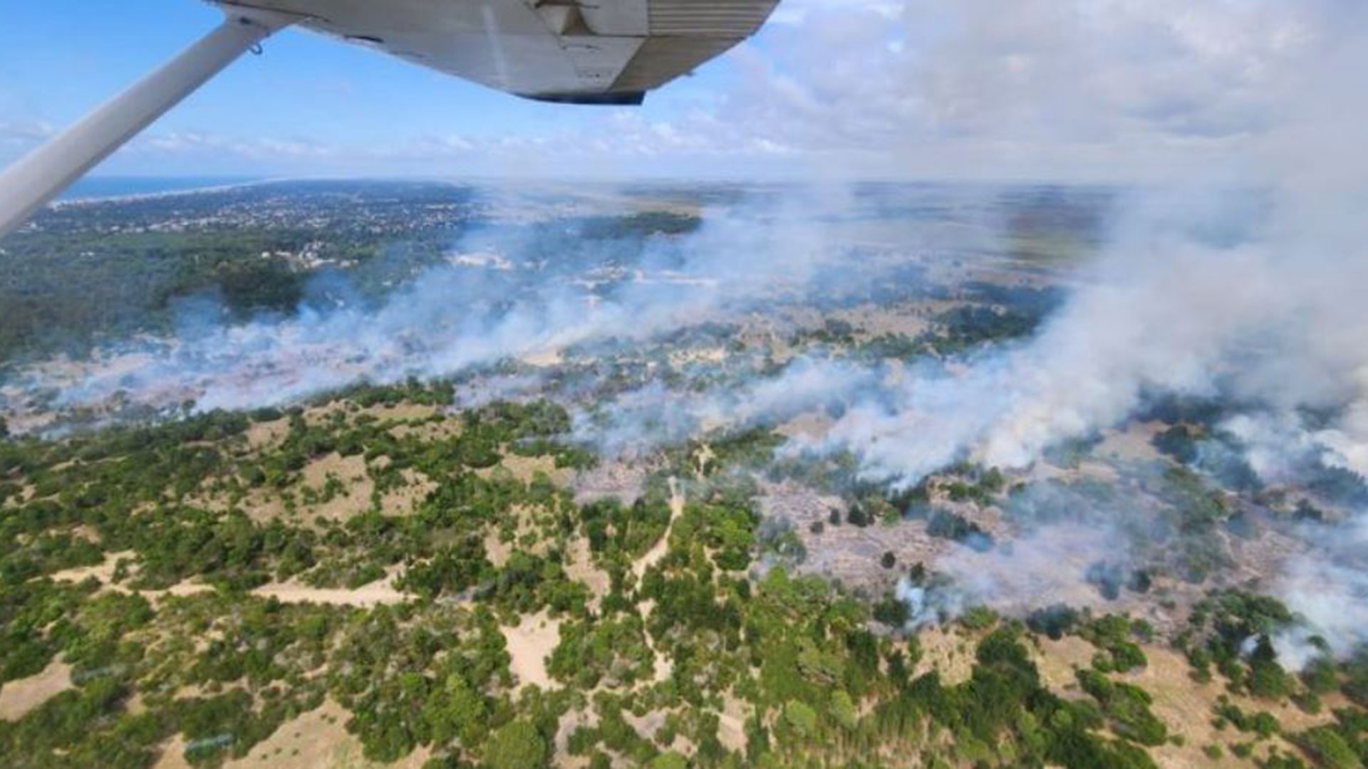 Más de 70 personas y destacamentos de seis ciudades combatieron incendios en Villa Gesell y Cariló