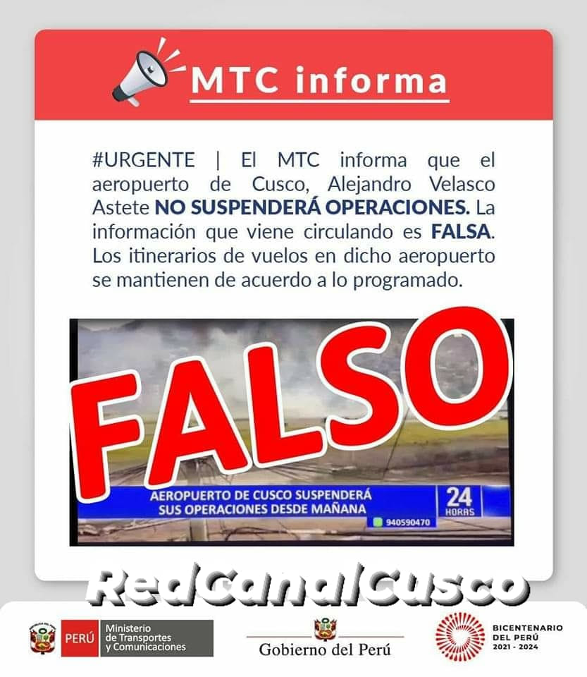 MTC alerta por publicaciones falsas en redes sociales