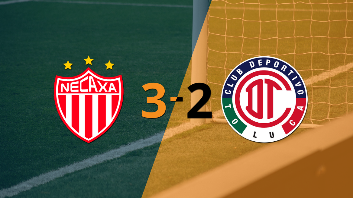 A puro gol, Necaxa se quedó con la victoria frente a Toluca FC por 3 a 2