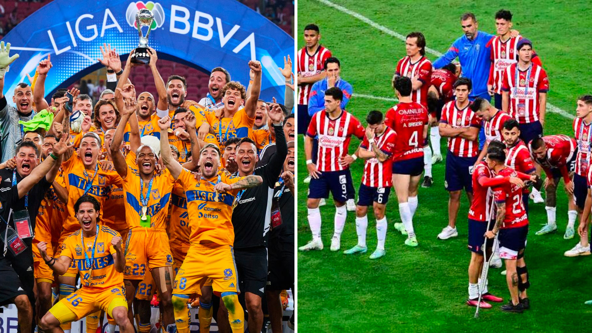 Mientras Tigres festeja el título, las Chivas reconocen la derrota y aplauden al rival

Foto: Jovani Pérez