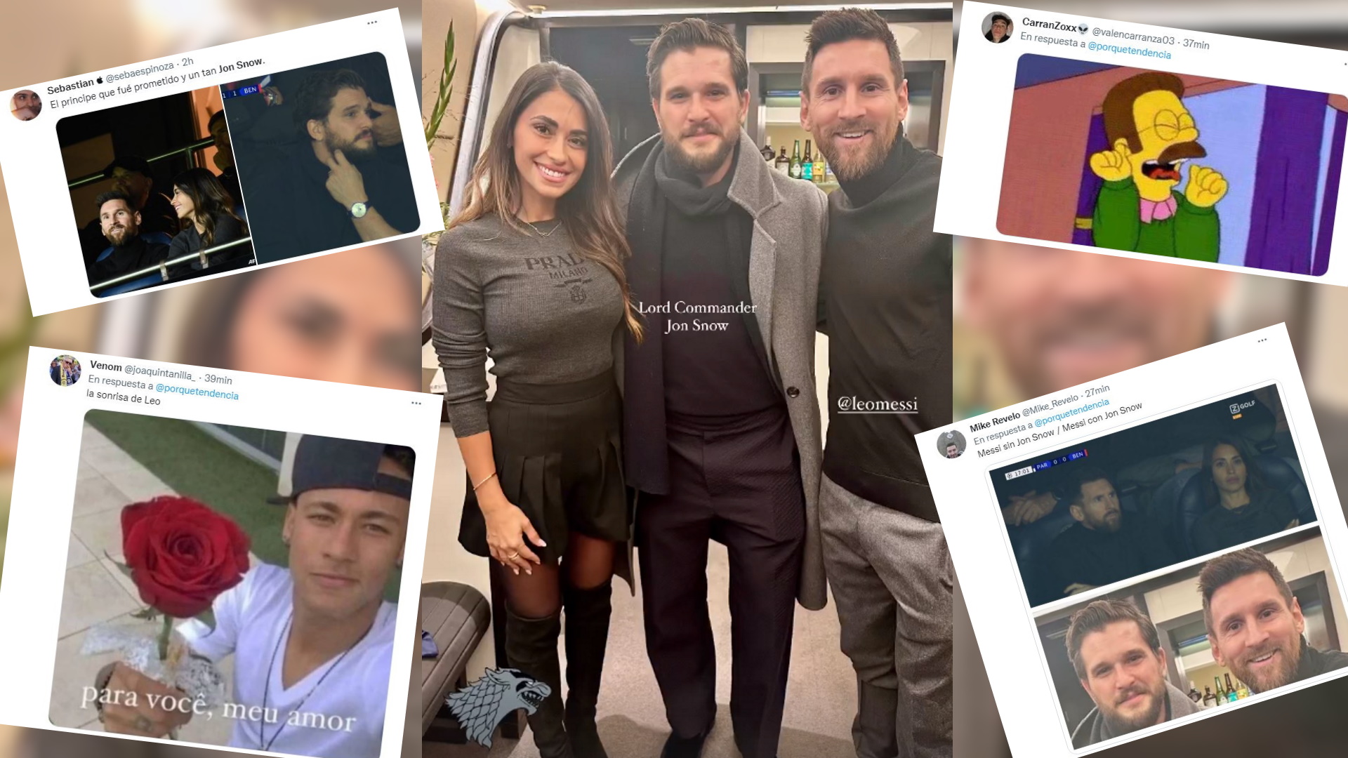 Furor por la foto de Antonela Roccuzzo y Lionel Messi junto a “Jon Snow”, personaje de Game Of Thrones: los mejores memes y reacciones