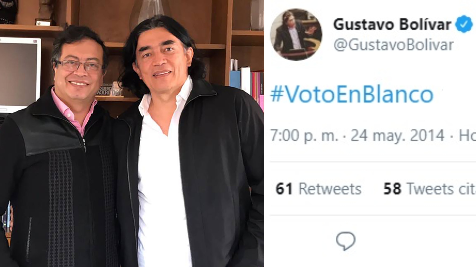 El pasado no perdona: le recordaron a Gustavo Bolívar cuando apoyó el voto en blanco en 2014 y así se justificó