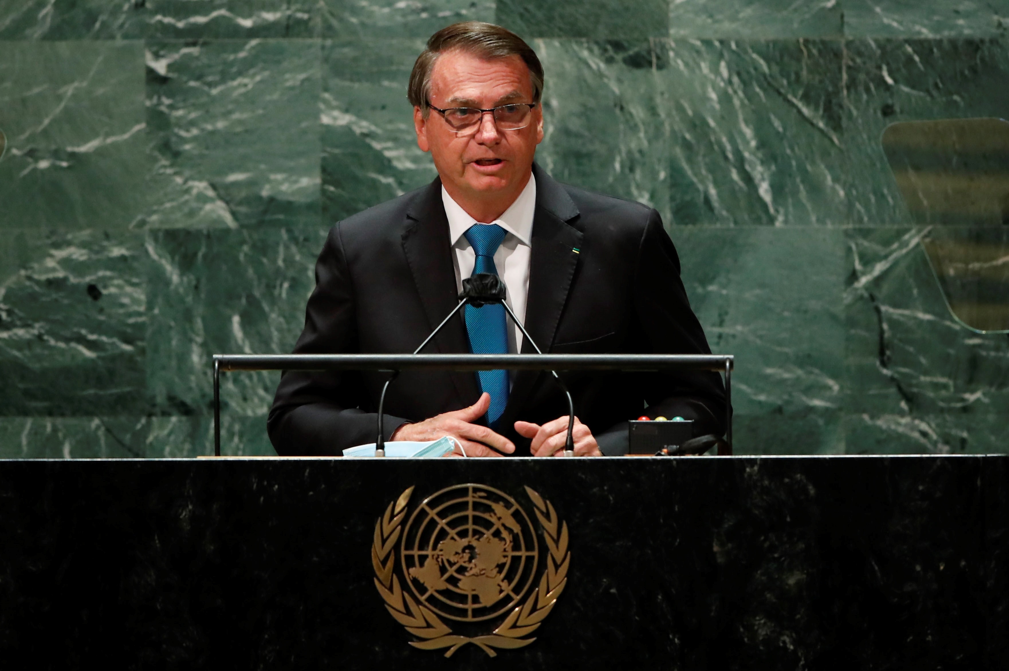 El presidente de Brasil, Jair Bolsonaro, defendió el "tratamiento precoz" ante la Asamblea General de la ONU (Foto: EFE/Eduardo Muñoz)