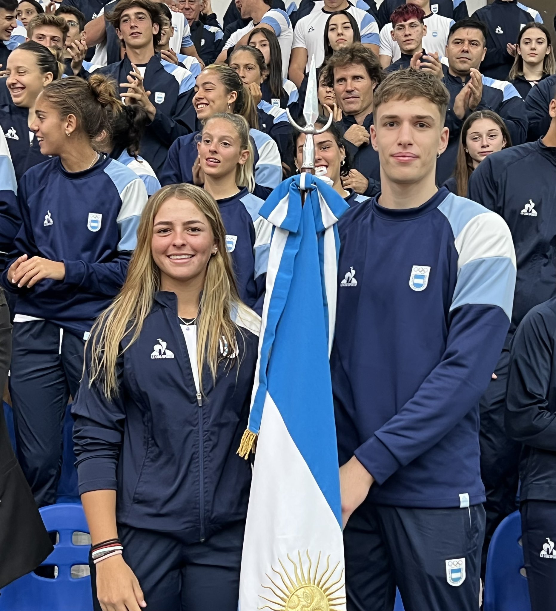 Luciana Moyano y Nicolás Chiaraviglio, los abanderados argentinos para Rosario 2022 (COA)
