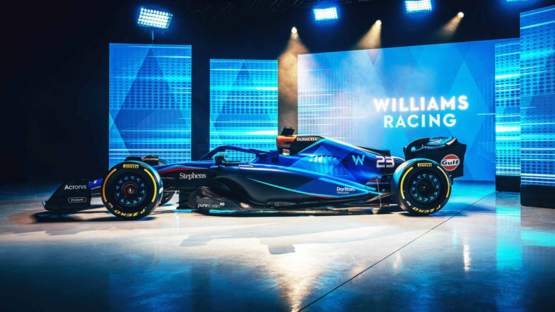 El perfil del nuevo coche en el que se advierten los flamantes sponsors (Prensa Williams)