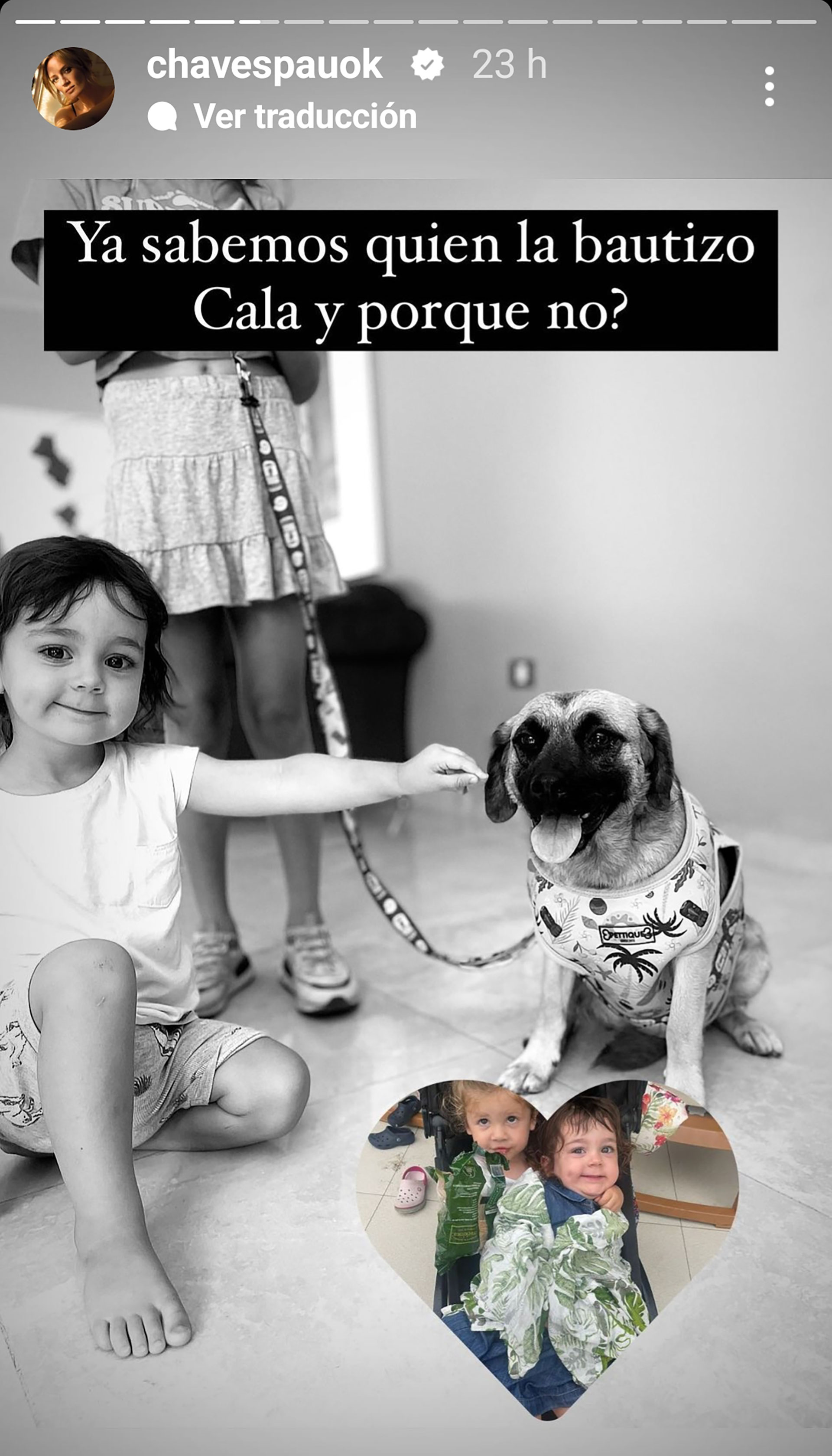 Filipa le puso Cala, el nombre de la hija de Mery del Cerro, a la perrita (Instagram)