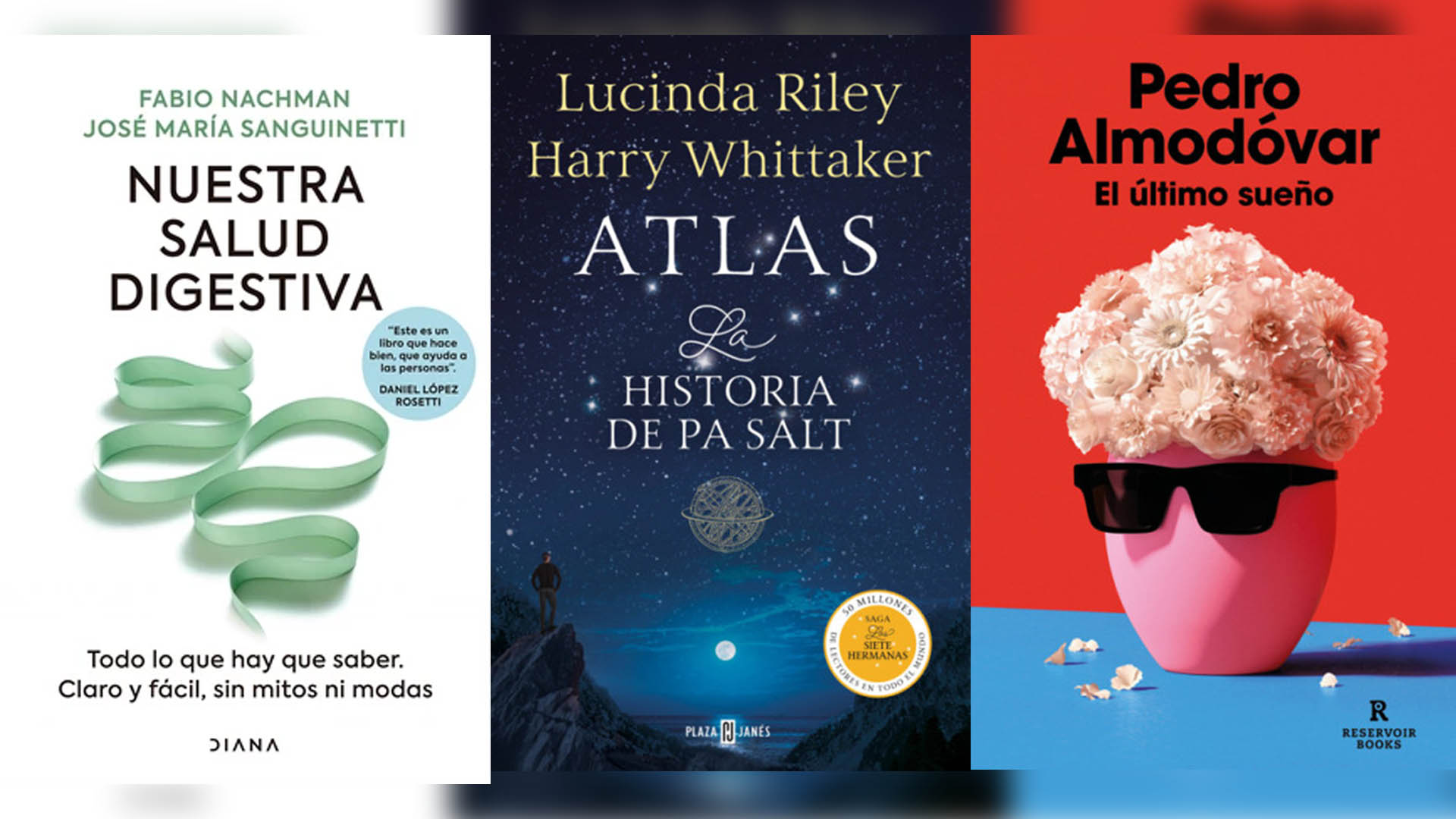 "Nuestra salud digestiva", "Atlas. La historia de Pa Salt" y "El último sueño", tres libros para incluir a la biblioteca digital.